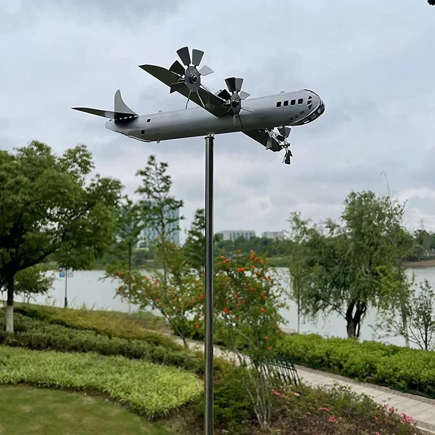 Super Fortress Aircraft Wind Spinner Metal Windmill Wind Energy-xinru