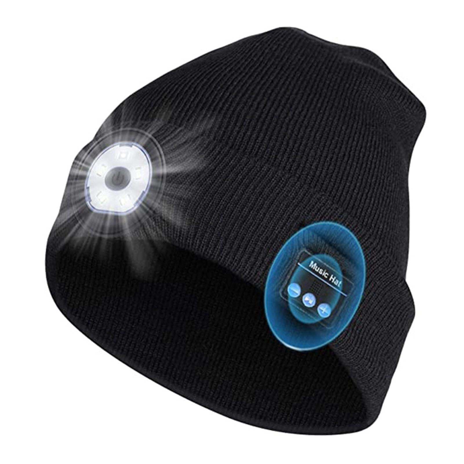 Hat Wireless Bluetooth 5.0 Cap Headphone Headset With LED Light-xinru