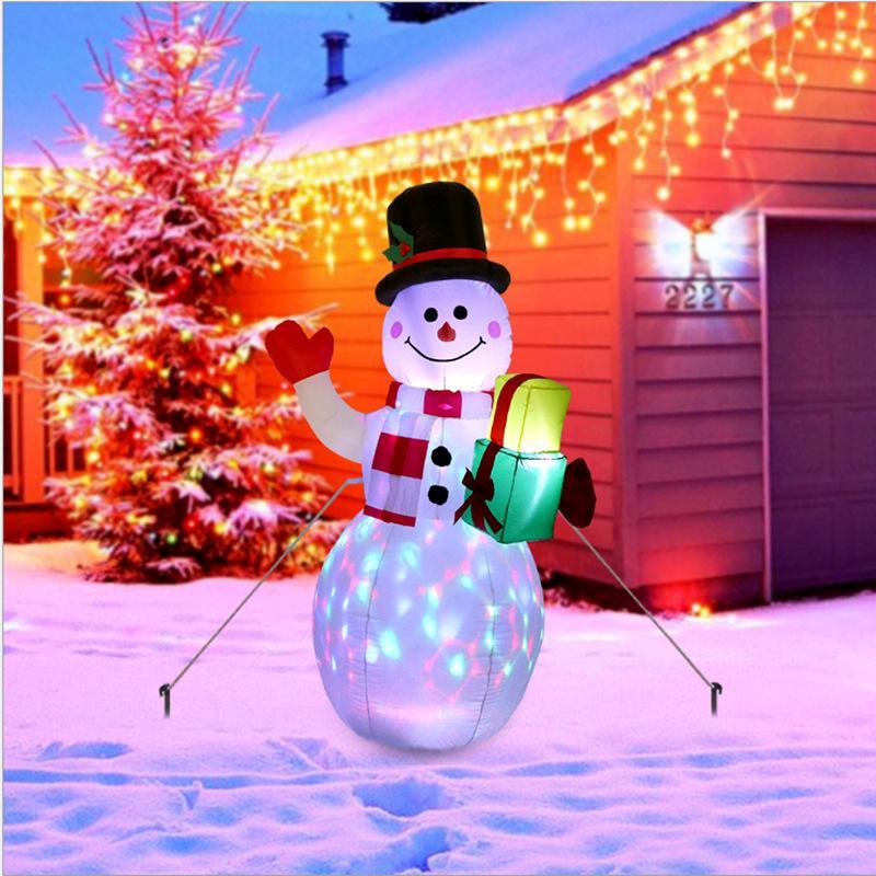 5ft Christmas Blow Up Inflatable Snowman with Rotating LED Lights-xinru shop
