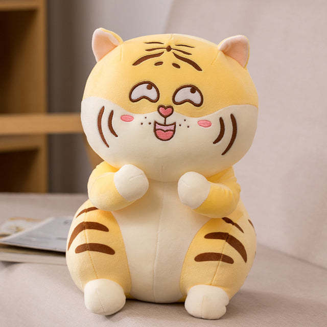Cute Cartoon Chubby Tiger Stuffed Plush Doll Toy Pillow-xinru