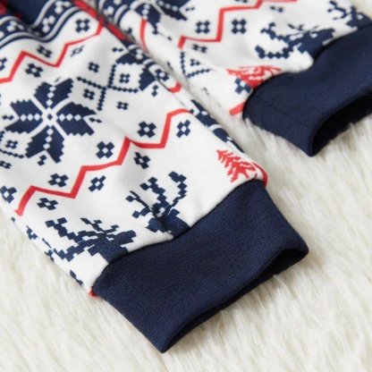 Christmas All Over Reindeer and Snowflake Print Family Matching Long-sleeve Plus Size Pajamas Sets-xinru shop