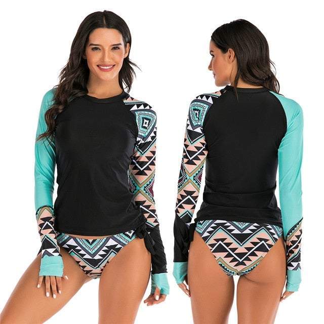 Stylish Lady's Long-sleeve Swimsuit-xinru