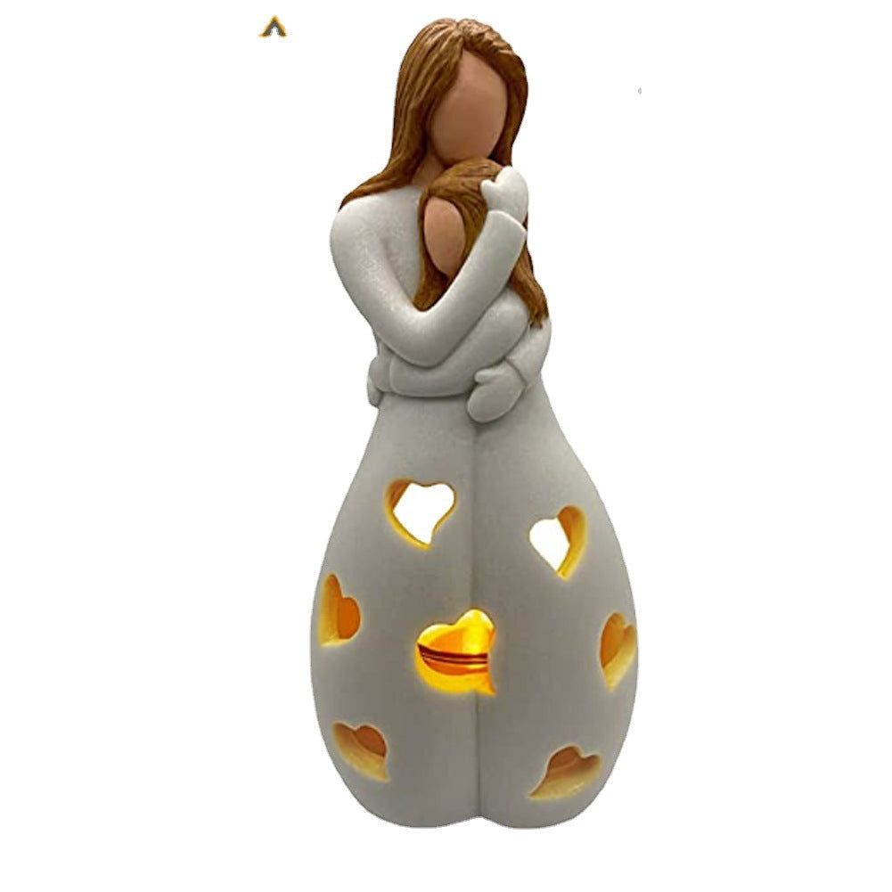 Mother's Day Gift Candle Holder Statue W/ Flickering Led Candle-xinru