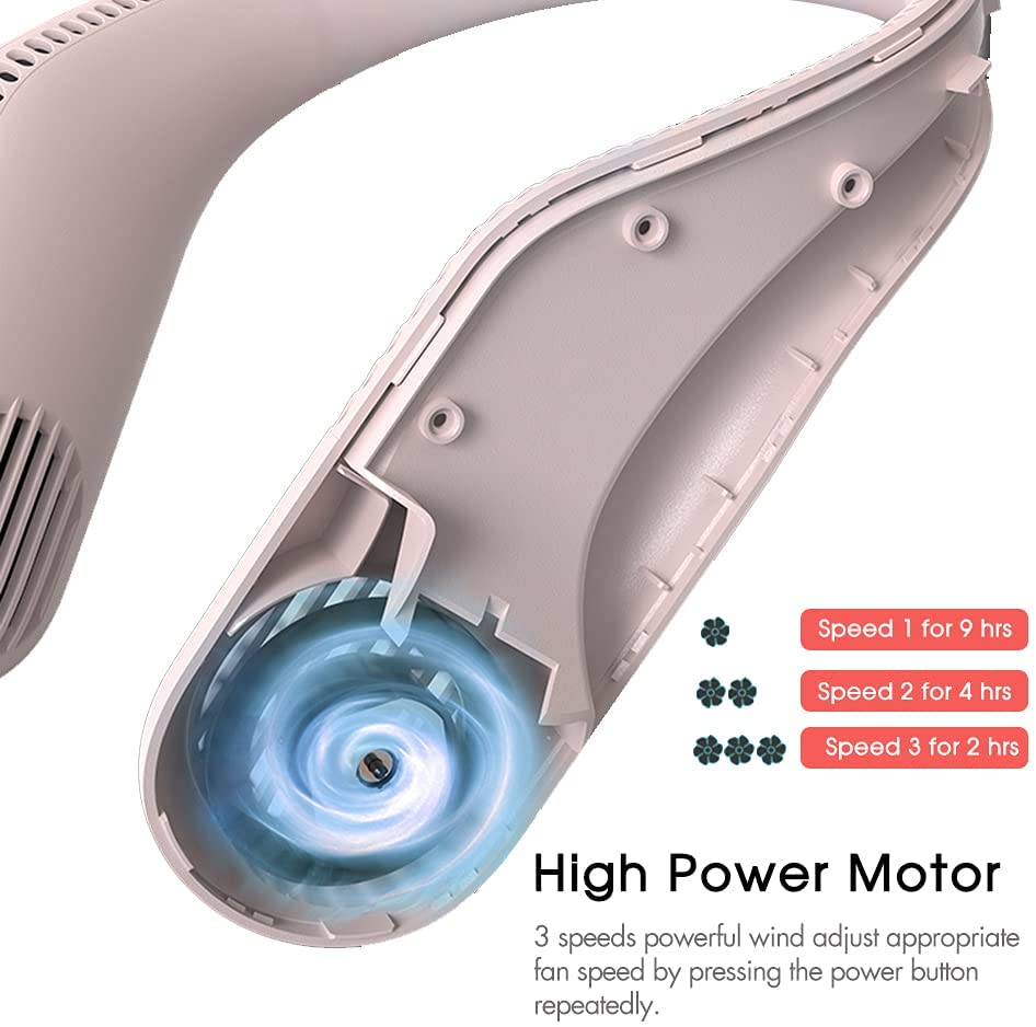 Outdoor USB Rechargeable Bladeless Neck Fan-xinru