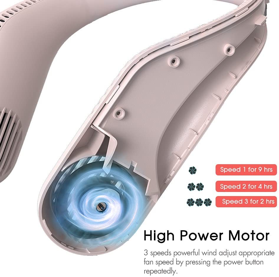 Outdoor USB Rechargeable Bladeless Neck Fan-xinru