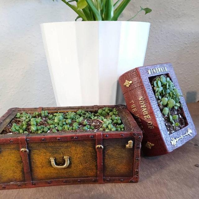 Vintage Book Succulent Herb Planter Flower Basket Pot Plant Home Decor-xinru