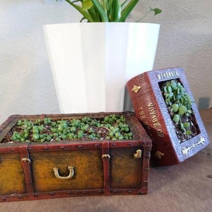 Vintage Book Succulent Herb Planter Flower Basket Pot Plant Home Decor-xinru