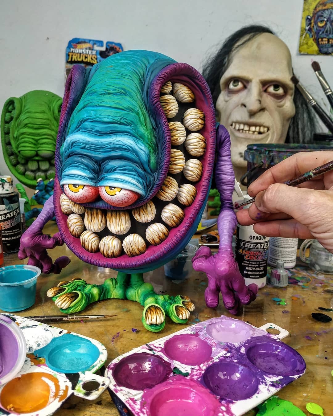 Scary Monster Statue Angry Big Mouth-xinru