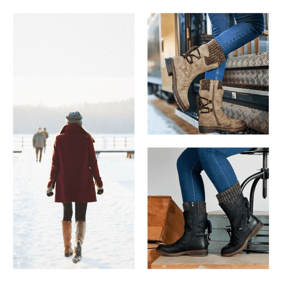 Women's Winter Warm Back Lace Up Snow Boots, 6 Colors-xinru shop