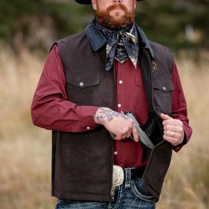 Yellowstone John Dutton Brown Satin Vest-xinru shop