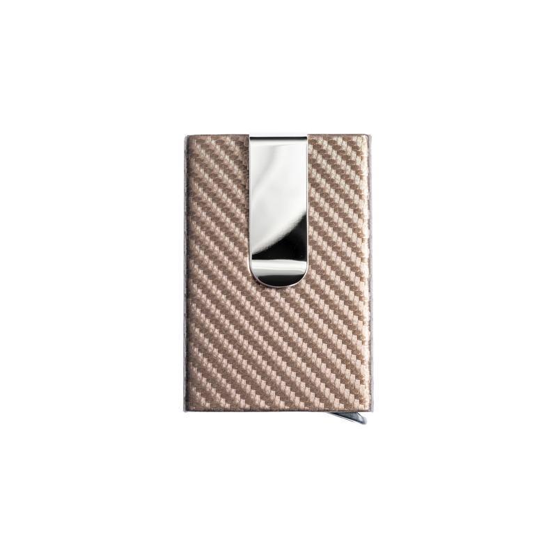 Carbon Fiber Metal Men's Creative Anti-theft Brush Slim Card Holder-xinru