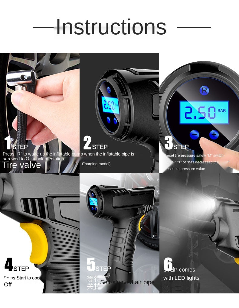 Portable Wireless Digital Car Tire Inflator Machine-xinru