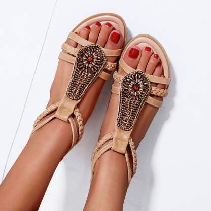 Summer Bohemia Soft Wedge Sandals For Women Beach Shoes-xinru