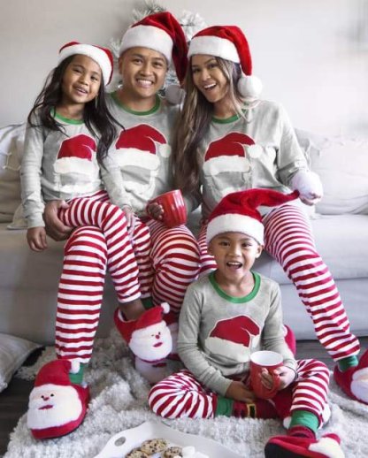 Matching Family Pajamas - Santa Striped Collection-xinru shop