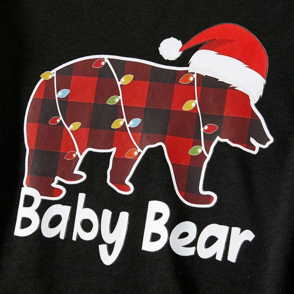 Plus Size Christmas Polar Bear in Hat and Red Plaid Print Family Matching Long-sleeve Pajamas Sets-xinru shop
