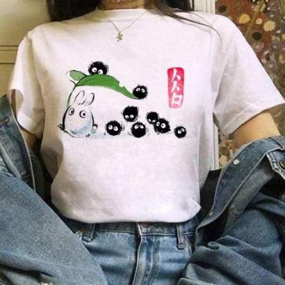 Totoro Studio Ghibli Harajuku Kawaii T-Shirt For Women Ullzang Miyazaki Hayao Tshirt-xinru