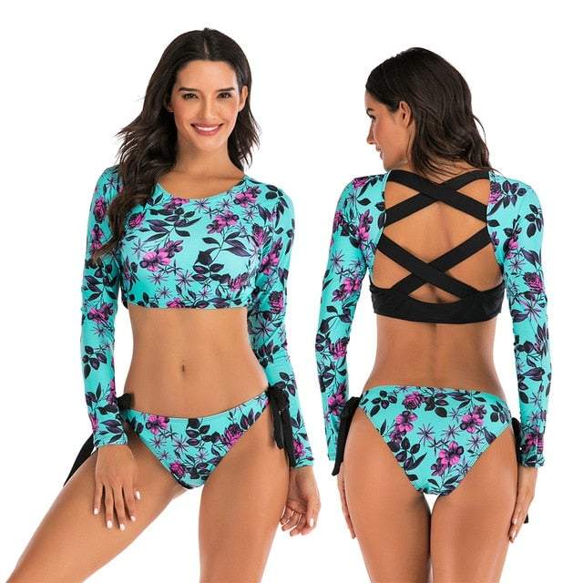Stylish Lady's Long-sleeve Swimsuit-xinru