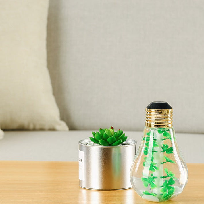 Lucky Clover Color Changing  Light Bulb Shaped Humidifier-xinru