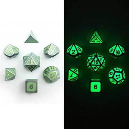 Glow In The Dark Metal Polyhedral Dice Set-xinru