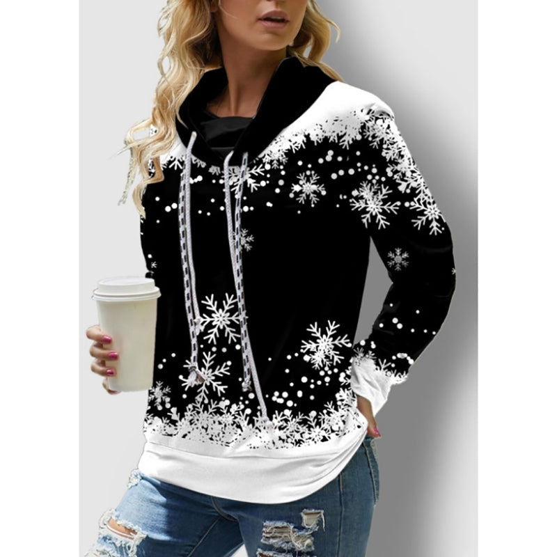 Turtleneck  Drawstring Women's Hoodies-xinru