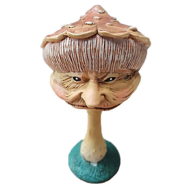 Funny Face Garden Statue Fracture-Resistant Resin Patio Lawn Mushroom Sculpture-xinru
