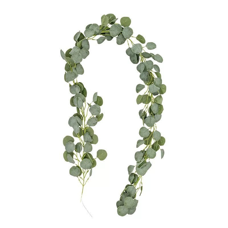5.9FT Green Faux Eucalyptus Leaves Spring Garland-xinru