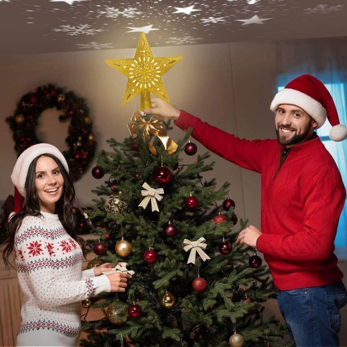 Christmas Tree Topper Projector Christmas Decorations for Tree-xinru shop