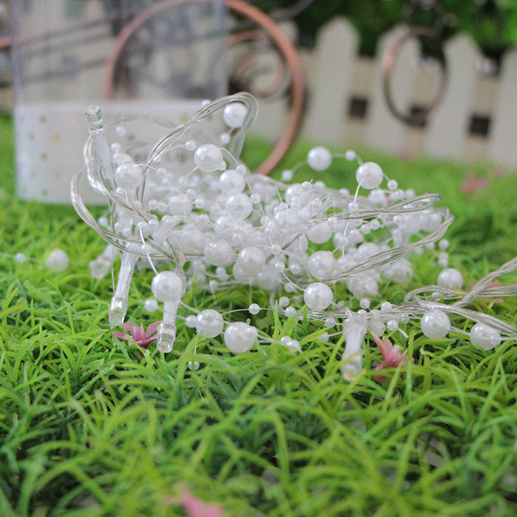 Christmas Fairy String Lights With Pearls Decor Battery Xmas Indoor-xinru