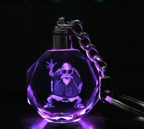 Dragon Ball Crystal Key Ring Car Keychains LED Pendant Shiny Prop Gift-xinru