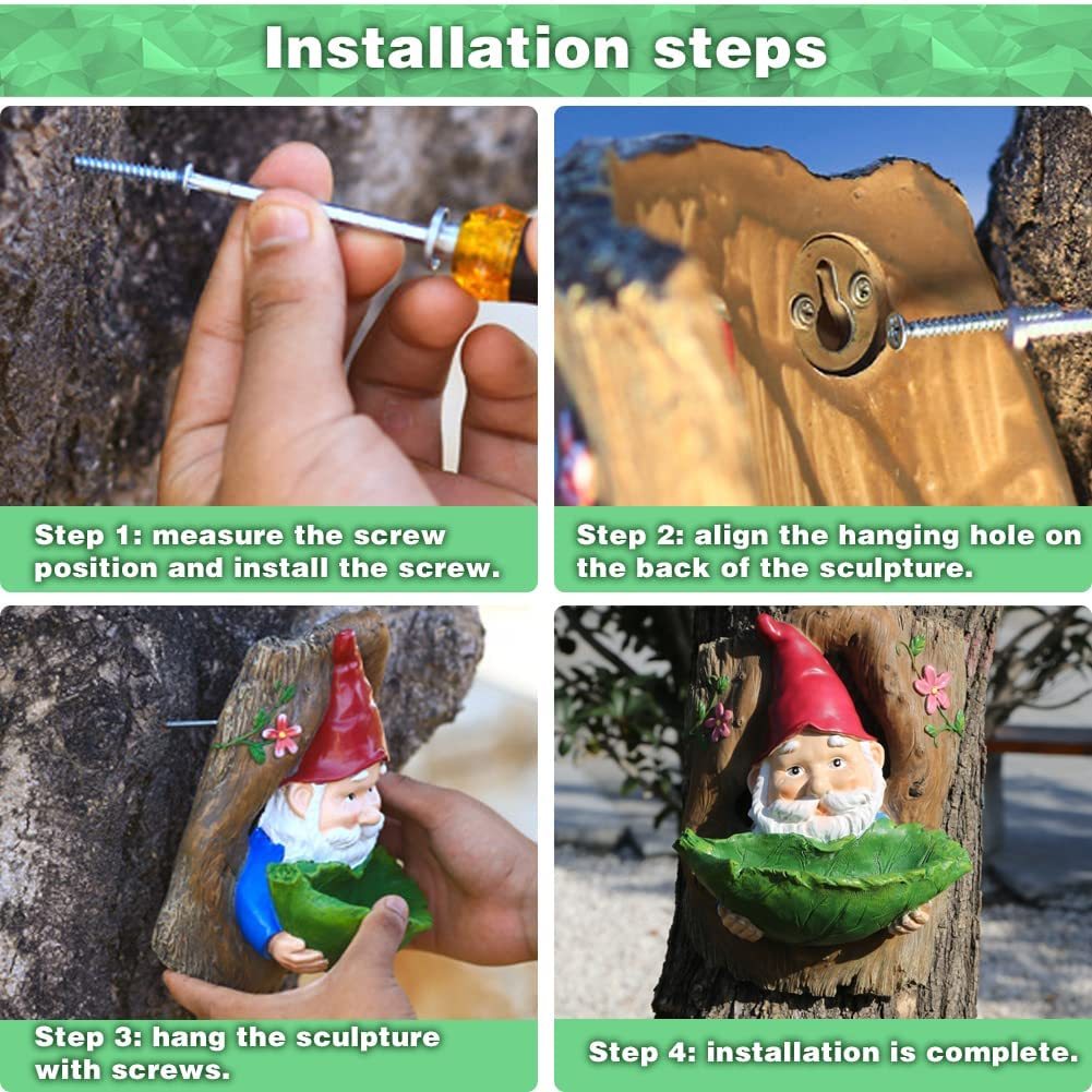 Garden Gnome Resin Statue Bird Feeder-xinru
