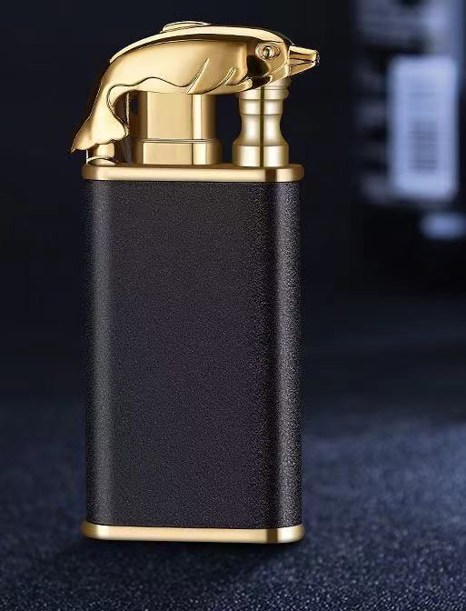Creative Metal Double Flame Windproof Jet Turbine Men's Lighter-xinru