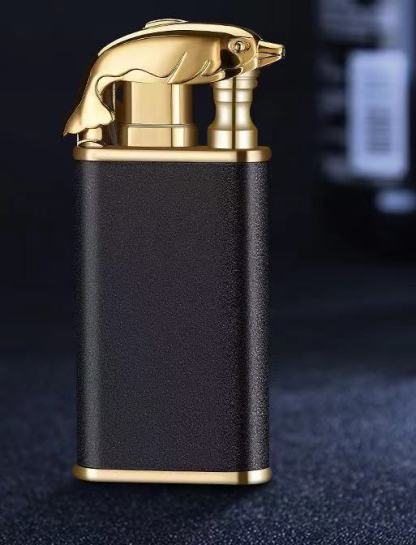 Creative Metal Double Flame Windproof Jet Turbine Men's Lighter-xinru