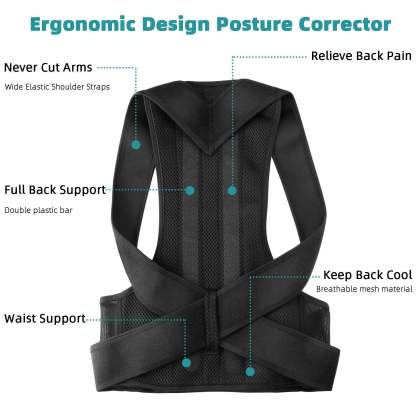 Men  Adjustable Back Posture Corrector Low Support Shoulder Brace-xinru