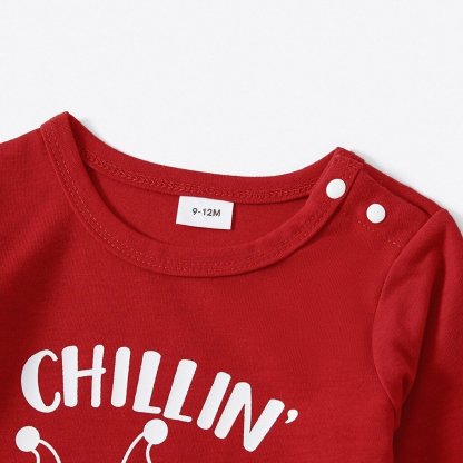 Christmas Gnome and Letter Print Red Family Matching Long-sleeve Plus Size Pajamas Sets With Pets-xinru shop