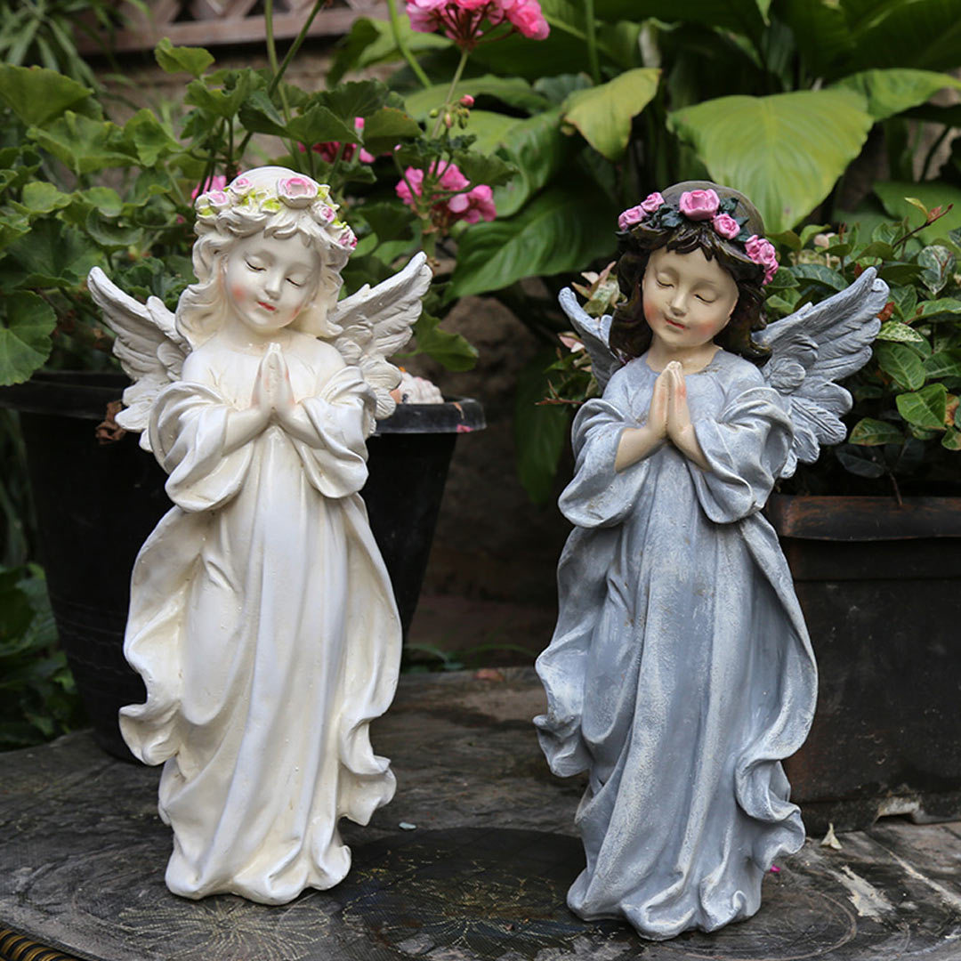 Angel Sculptures Eye-catching Anti-deform Resin Fairy Tale Praying Statue Ornament-xinru