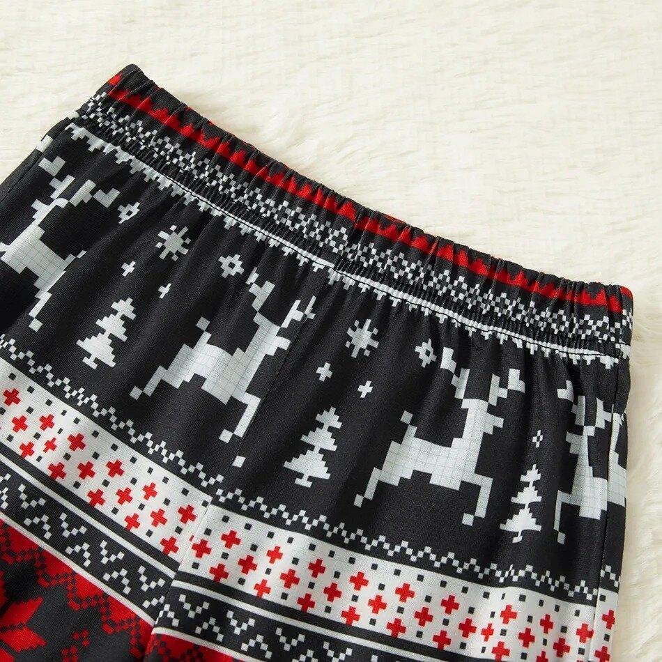 Plus Size Christmas Plaid Reindeer and Letter Print Grey Family Matching Raglan Long-sleeve Plus Size Pajamas Sets-xinru shop