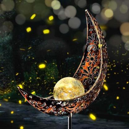 Solar Moon Crackle Garden Decor Light-xinru shop
