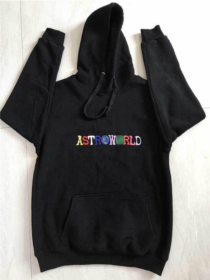 Astroworld Embroidered Rainbow Letter Hoodie-xinru