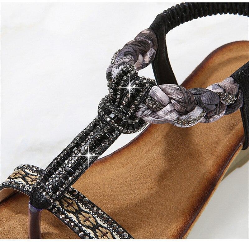 Women Bohemia Clip Toe Beach Wedges Sandals-xinru