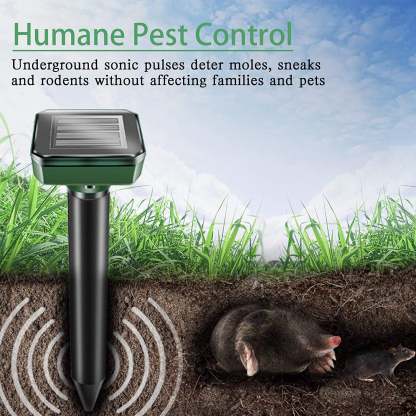 Mole Repellent Solar Ultrasonic Pest Expeller Circular Mouse Repellent Kit-xinru