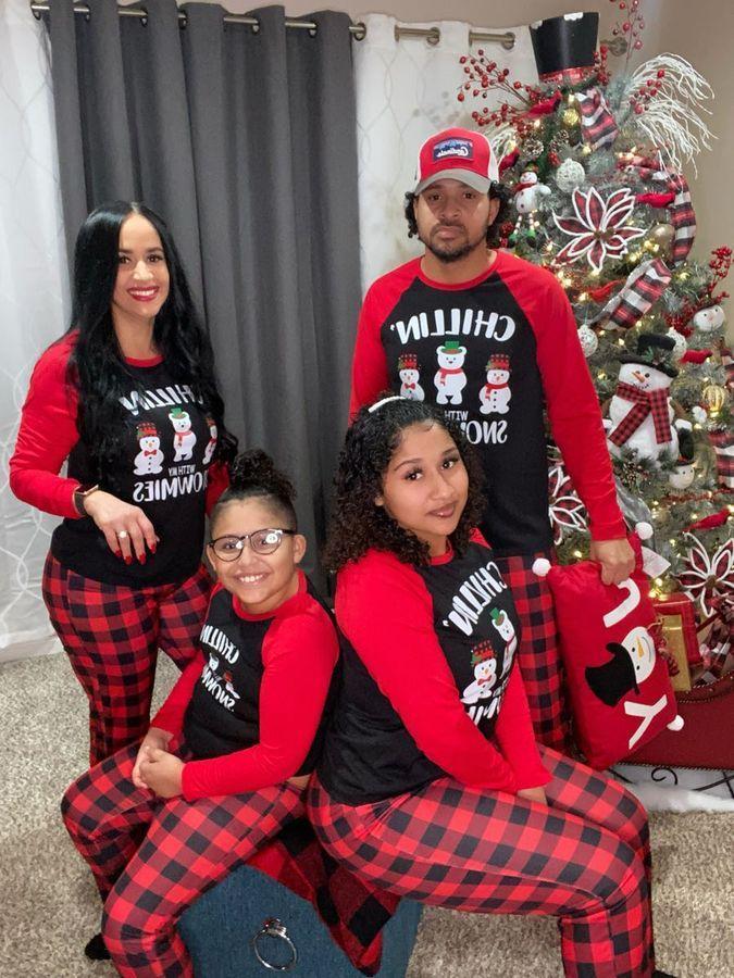 Plus Size Family Matching Snowman Print Plaid Christmas Pajamas Sets-xinru shop