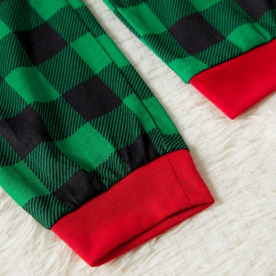 Plus Size Plus Size Christmas Green Plaid Custom 2021 Print Family Matching Raglan Long-sleeve Pajamas Sets-xinru shop