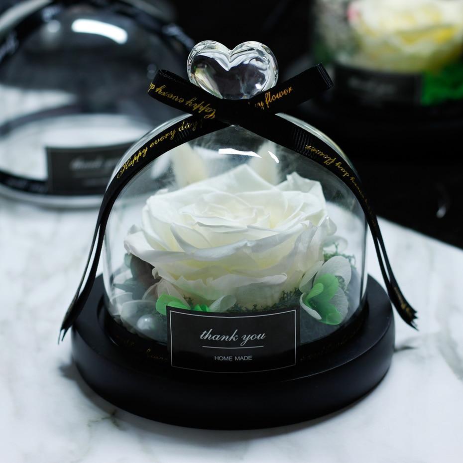 Mother's Day Gift Immortal Enchanted Rose Glass Heart Dome-xinru