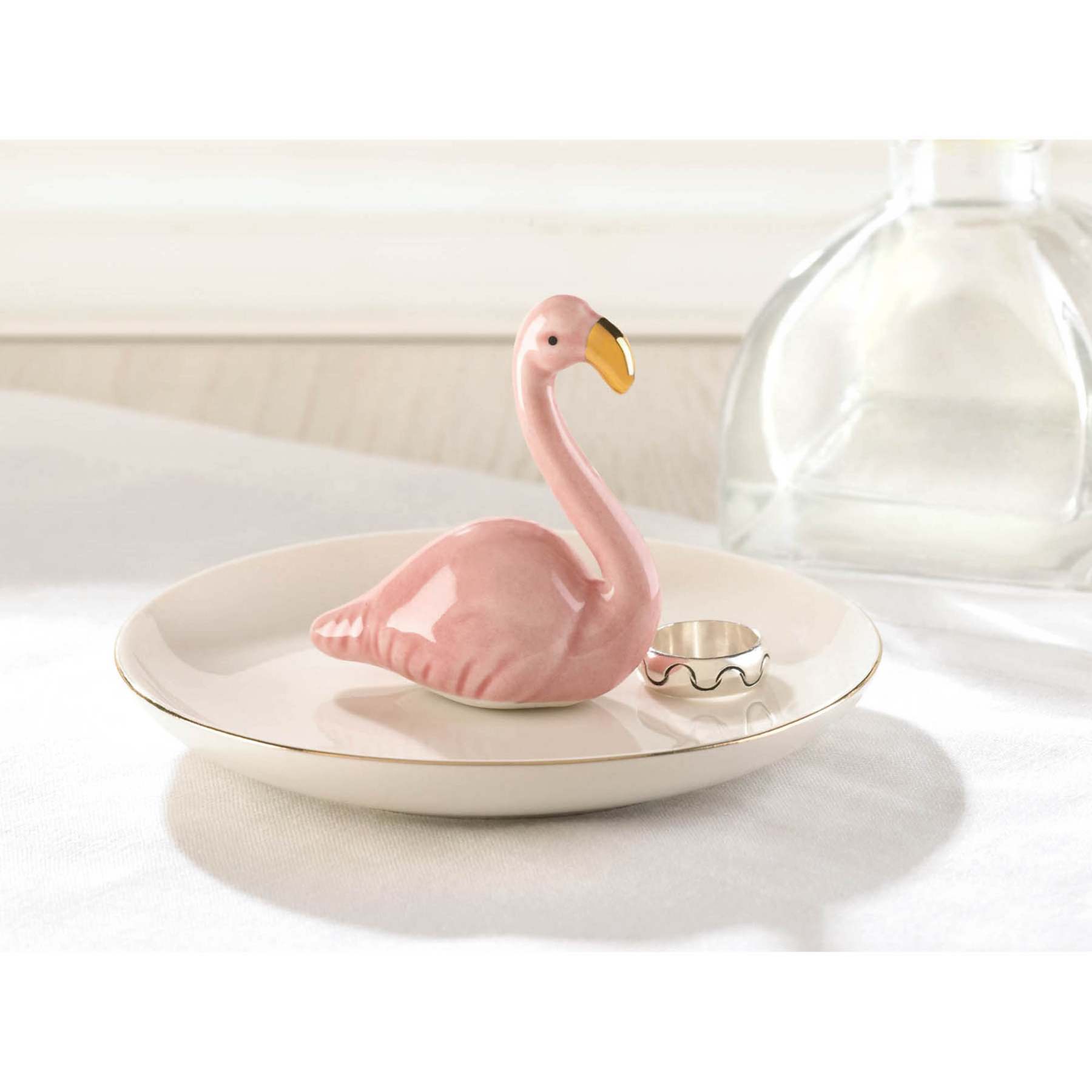 Flamingo Ring Dish for Jewelry Ring Holder Earring Dish Trinket Tray Organizer-xinru