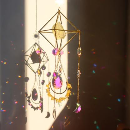 Sun Catcher Handmade Crystal Wind Chimes Garden Curtain Decoration-xinru