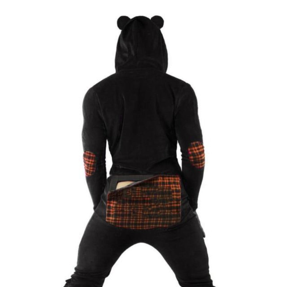 Unisex Bear Rompers Hooded Button Back Flap-xinru