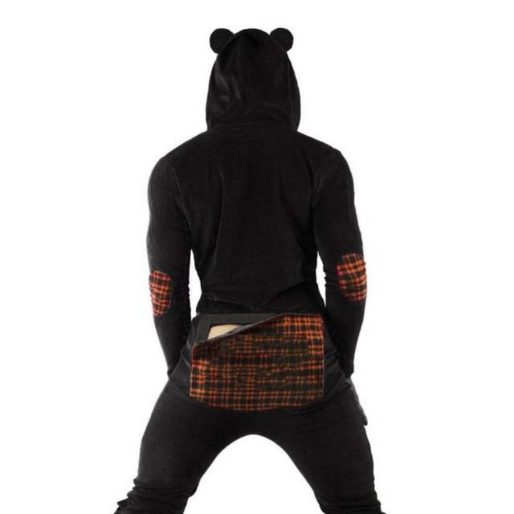 Unisex Bear Rompers Hooded Button Back Flap-xinru