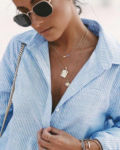 Initial Medallion Letter Gold Pendant Necklace-xinru