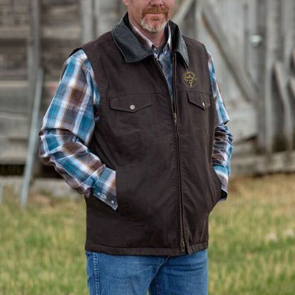 Yellowstone John Dutton Brown Satin Vest-xinru shop