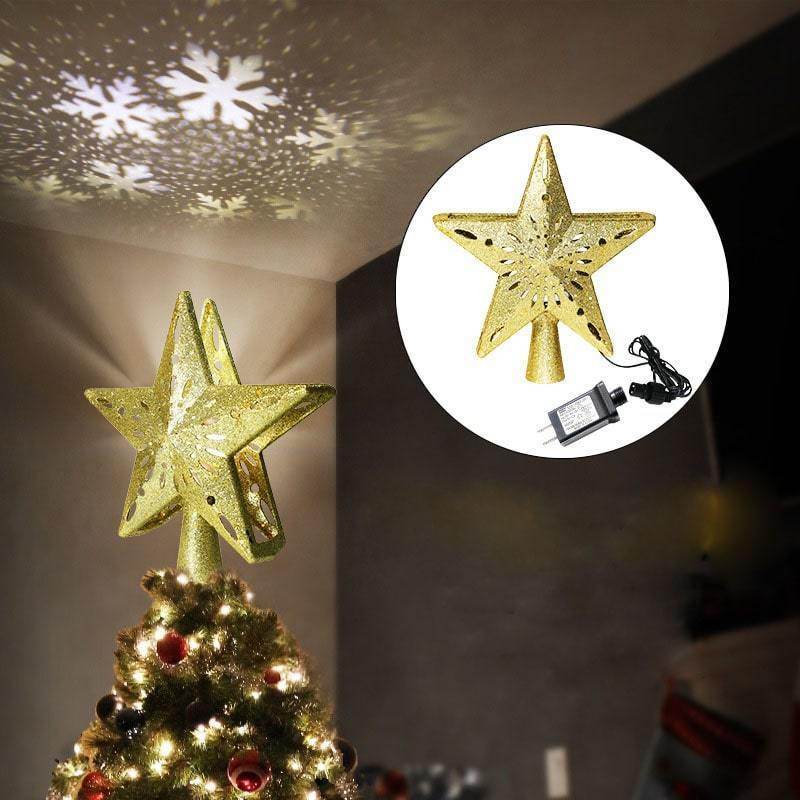 3D Hollow Gold Silver Star Christmas Tree Topper-xinru shop